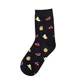Women Food Printing Ladies Cotton Medium Tube Socks