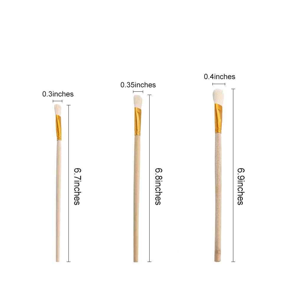 Gilding Brush Set, Goat Hair Brush, Leaf Sweeper, Paint Brush for Edible Gold Leaf, Gold Flakes, Gold Leaf Sheets 6 per Pack