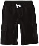 Southpole Big Boys' Boys Jogger Shorts with Cargo Pockets In Basic Solid Colors, Black, Large