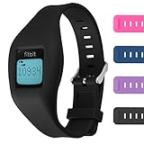 Fitbit Zip Buckle Bracelet - Adjustable Wristband and Wristwatch Style - Fitbit Zip Silicone Replacement Secure Band with Chrome Watch Clasp and Fastener Buckle - Fix the Tracker Fall Off Problem