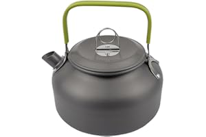Aluminum 0.8L Outdoor Camping Hiking Kettle Portable Kettle Compact and Lightweight with Silicon Handle for Camping Bushcraft