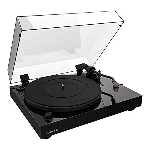 Fluance RT83 Reference High Fidelity Vinyl Turntable Record Player with Ortofon 2M Red Cartridge, Speed Control Motor, Solid Wood Plinth, Vibration Isolation Feet – Piano Black