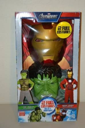 Marvel Avengers Iron Man & The Hulk 2 Full Costumes Mask & Jumpsuit Size 4-6 - Image 3