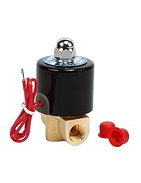 SNS 2W025-08 - Válvula de solenoide eléctrico de latón AC/DC de 1/4 pulgadas, normalmente cerrada al agua, aire, diésel