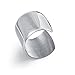 Carfeny Stainless Steel High Polished Smooth Wide Cuff Bangle Bracelet for Women (Silver)