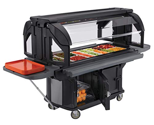 Cambro VBRUHD6110 6' Versa Bar Ultra Series with Heavy Duty Casters Black Case…