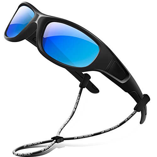 RIVBOS Rubber Kids Polarized Sunglasses With Strap Glasses Shades for Boys Girls Baby and Children Age 3-10 RBK037