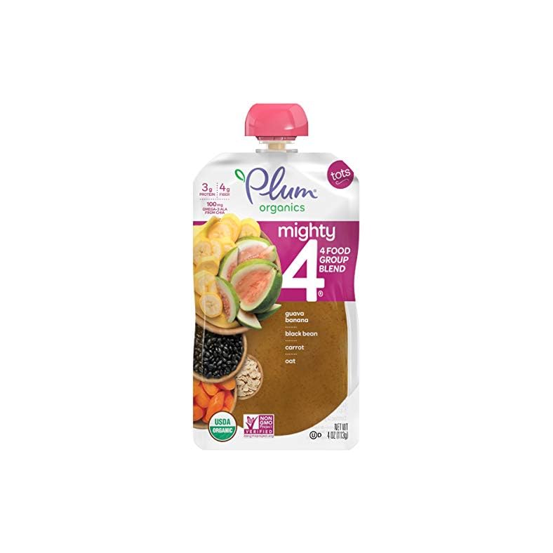 Plum Organics | Mighty Food Group Blend | Organic Baby Food Meals [12+ Months] | Guava, Pomegranate, Black Bean, Carrot…