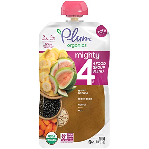 Plum Organics | Mighty Food Group Blend | Organic Baby Food Meals [12+ Months] | Guava, Pomegranate, Black Bean, Carrot…