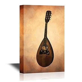 Antique Mandoline on Vintage Background