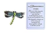 The Dragonfly Charm of Spirit with Story Card!,Turquoise, Green, Gray