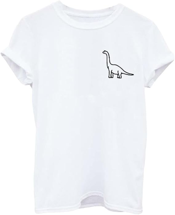 Amazon 花千束 恐竜 ｔシャツ 半袖 レディース 丸首 カットソー 柄プリント シャツ ダンス用 部活 お揃い スポーツ 通勤通学 可愛い トップス 人気 プレゼント 白 黒 灰 S 2xl キャミソール タンクトップ 通販