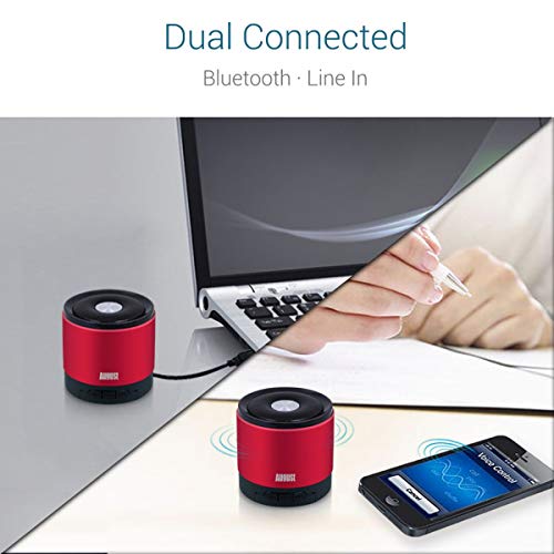 August MS425 Portable Bluetooth Wireless Speaker with Microphone Powerful Wireless Speaker and Cell Phone Hands Free Kit Compatible with iPhones, Samsung, Galaxy,Nokia, HTC, Blackberry, Google, LG, Nexus, iPad, Tablets, Mobile Phones, Smartphones, PC's,