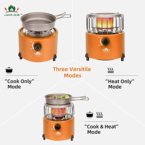 Campy Gear Chubby 2 in 1 Portable Propane Heater & Stove with Hose and