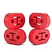 2 Hole Exhaust Hangers Upgrade EPDM Bushing Muffler Insulator Shock Absorbent Mount Bracket High-Density Muffler 12mm Hole (73mm x 47mm x 21mm) Universal Fit - Pack of 4 (Red)