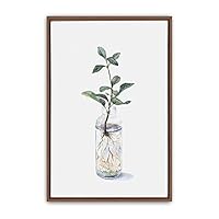 Framed Canvas Wall Art Green Leaves Canvas Prints Home Artwork Decoration for Living Room,Bedroom - 16x24 inches