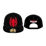 Marvel Spiderman Spider and Logo Snapback Cap (Black/Red)