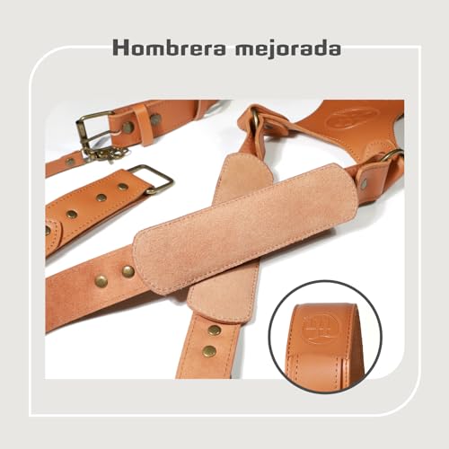 4J LEDR Photo Camera Strap, Professional Photographic Camera Strap for Photographic Camera, Camera Shoulder Strap, Leather Camera Strap, Multiple Camera Equipment for Dslr/Slr Strap | Arnés doble de cuero de grano completo para dos cámaras, bandolera doble ajustable con patrón en X para DSLR/SLR
