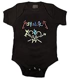 Kiditude Metallica Crayon Baby Onesie, Black (6 Months)