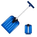 ORIENTOOLS Emergency Snow Shovel Suitable for Car or Truck Storage, Adjustable and Collapsible Folding Garden/Sport Utility Shovel (8" Blade) (Square)