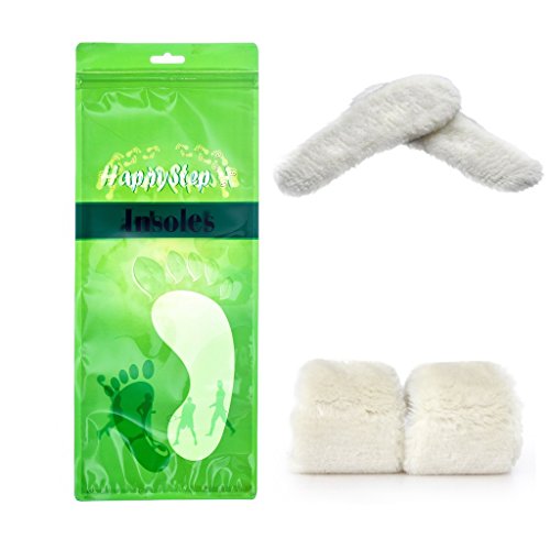 HappyStep® Shearling Sheepskin Winter Insoles, Material: Sheepskin - Wool - Fleece, Size 8, Women
