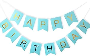 Propsicle Blue Fish Tail Happy Birthday Banner Happy Birthday Flag