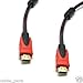 CableVantage Premium HDMI Cable 50FT for 3D DVD PS3 HDTV LCD HD TV 1080P Red Mesh High Speed Gold-Plated Braided Nylon Cord, Gold Tip