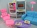 [Gloria] gloria Barbie Size Dollhouse Furniture Family Room TV couch ottoman zs-68 [parallel import goods]
