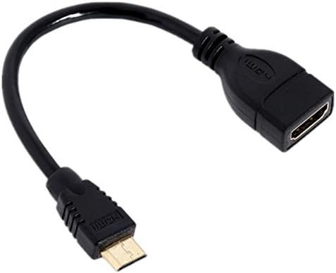 Tuoliwei Mini HDMI Male to HDMI Female Converter Adapter Cable Cord 1080P（Black）