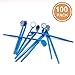 TENFLY 100pcs Disposable Dental Exam Mouth Mirrors Oral Dental Mirror Plastic Dental Instrument (Blue)