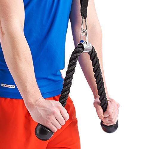 Black Mountain Cable Machine Attachment Combo - V Bar and Tricep Rope