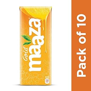Maaza Gold Mango Fruit Drink, 200 ml Tetra Pack (Pack of 10)