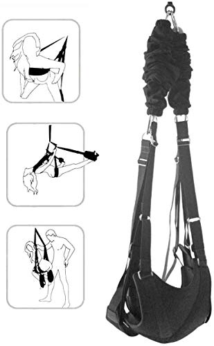 Adult Indoor Swing Set 360 Degree Spinning Swing – Holds Up to 800 lbs with Steel Triangle Frame and Spring for Couples