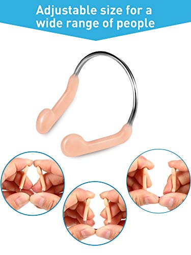 image for Pelopy Swimming Nose Clips Silicone Nose Plugs Nose Protector with Ste