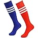 Fasoar Unisex Knee High Stripe Football Sports Tube Socks 2 Pack,6 Pack,10 Pack