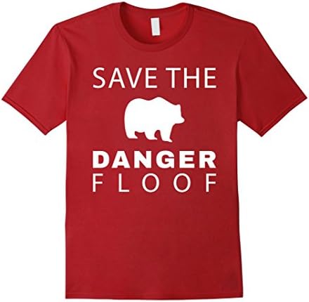 Mens Save the Danger Floof funny Grizzly Bear T-Shirt Small Cranberry