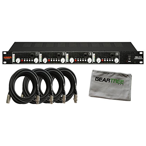 Warm Audio WA-412 4 Channel Mic Preamp/DI with Geartree Cloth and 4 XLR Cables