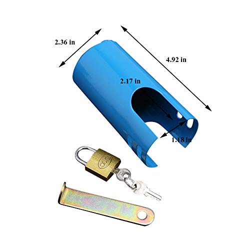 Echaprey Iron Multifunctional Outdoor Faucet Lockout Anti-theft Garden Water-tap Protection Lock Style A (Blue)
