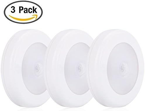 Motion Sensor Cabinet Light, Battery Powered Wireless PIR Motion Sensing LED Night Light for Entrance Garage Bathroom Cabinet Closet Hallway Basement Bedroom Kitchen Aisle Corridor Wardrobe (3 Pack)