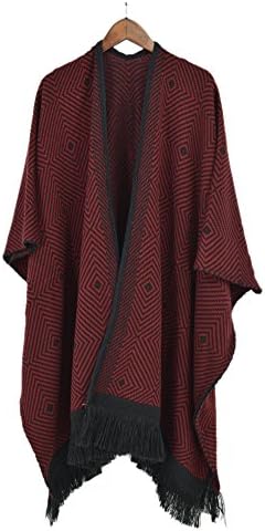 AuntTaylor Womens Winter Poncho Capes Shawl Fleece Cardigans Sweater Pattern#1