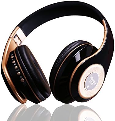 Feezer S930 Bluetooth 4.1 Extra Bass Noise Cancelling FM/Memory Card Support Wireless Headphone with Mic (Black Gold)