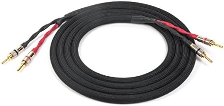 Canare 4S11 Speaker Cable | Black TechFlex | Locking Bananas | 35 Feet | 35 Ft.