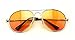 Vision World Eyewear - Colorful Silver Metal Aviator With Color Lens Sunglasses (Orange lens)