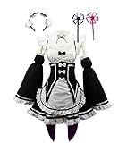 HalloweenCostumeParty Re:Zero Kara Hajimeru Isekai Seikatsu Rem Ram Maid Dress Cosplay Costume (M)