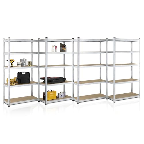 Juskys Schwerlastregal Basic 8 Stück 180x90x40 cm, 40 Böden, bis 7000 kg