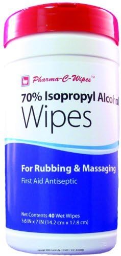 70% Isopropyl Alcohol Wipes, Alcohol Wipes Cannister 40Ct, (1 EACH, 1 EACH) by CUSTOM MANUFACTURED PROD