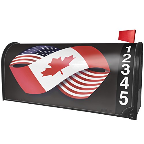 NEONBLOND Friendship Flags USA Canada Magnetic Mailbox Cover Custom Numbers - Thumbnail 2