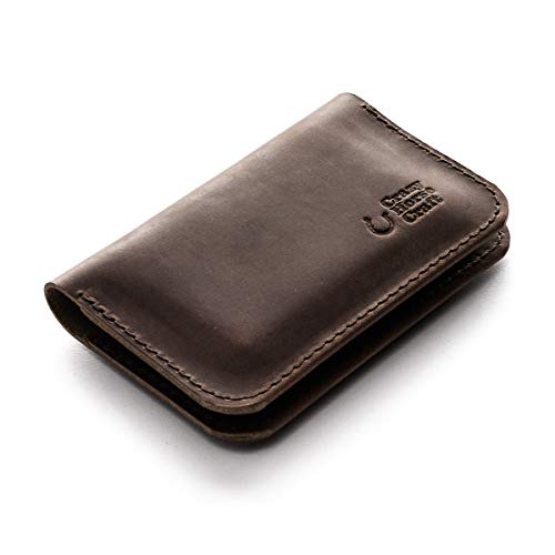 Crazy Horse Craft Personalized Leather Card Holder, Small Wallet 4 Pockets at Amazon