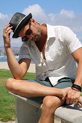 Peter Grimm Depp Natural Straw Fedora - Black (XXL)