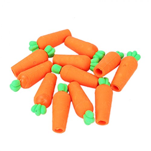 Buorsa12 PCS Mini Cute Carrot Shape Pencil Eraser Caps Pencil Extender Holder